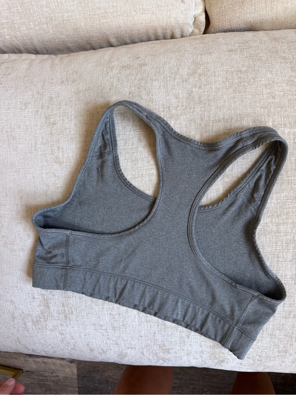 Nike Women's Dri-FIT Gray Racerback Sports Bra - Picture 4 of 4